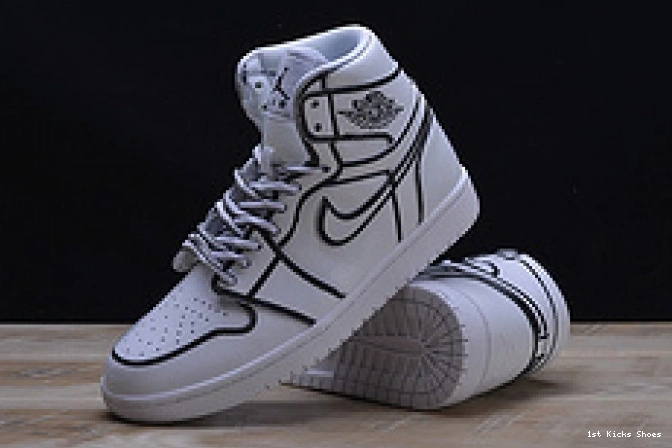 1st Kicks air nike white 1320 jordan pencil” 3d hand-painted mens Comfortable “comic 1 retro aa4724- 1123